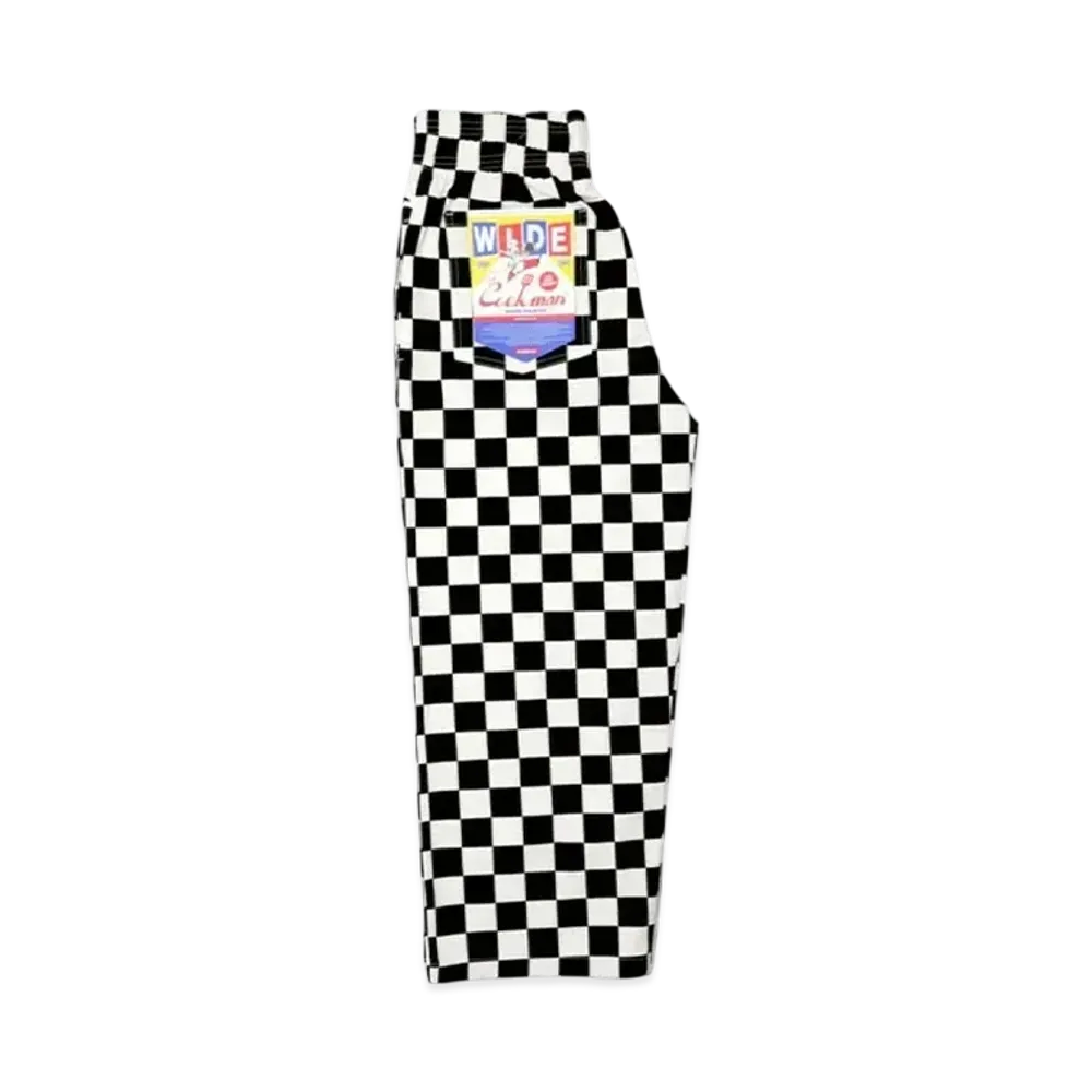COOKMAN Wide Chef Pants "Checker/Black"