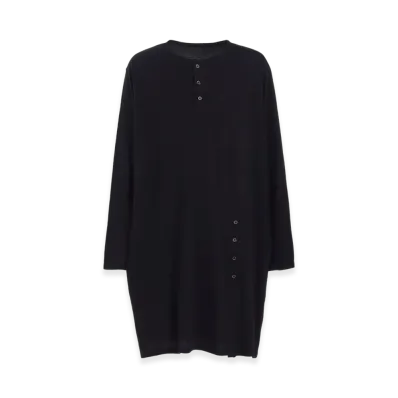 Yohji Yamamoto POUR HOMME Cotton Modal Jersey Henry Neck LS T "Black"