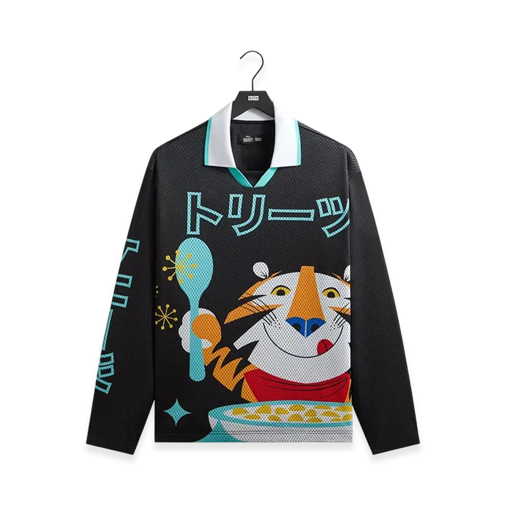 Kith Treats x Kellogg's Frosted Flakes Cereal & Tony the Tiger Long Sleeve Edison Jersey "Black"