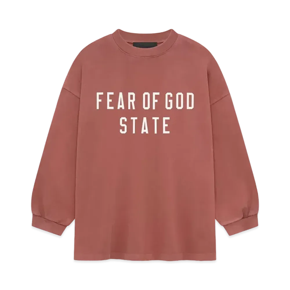FEAR OF GOD Essentials Kids Heavy Longsleeve Tee "Crimson"