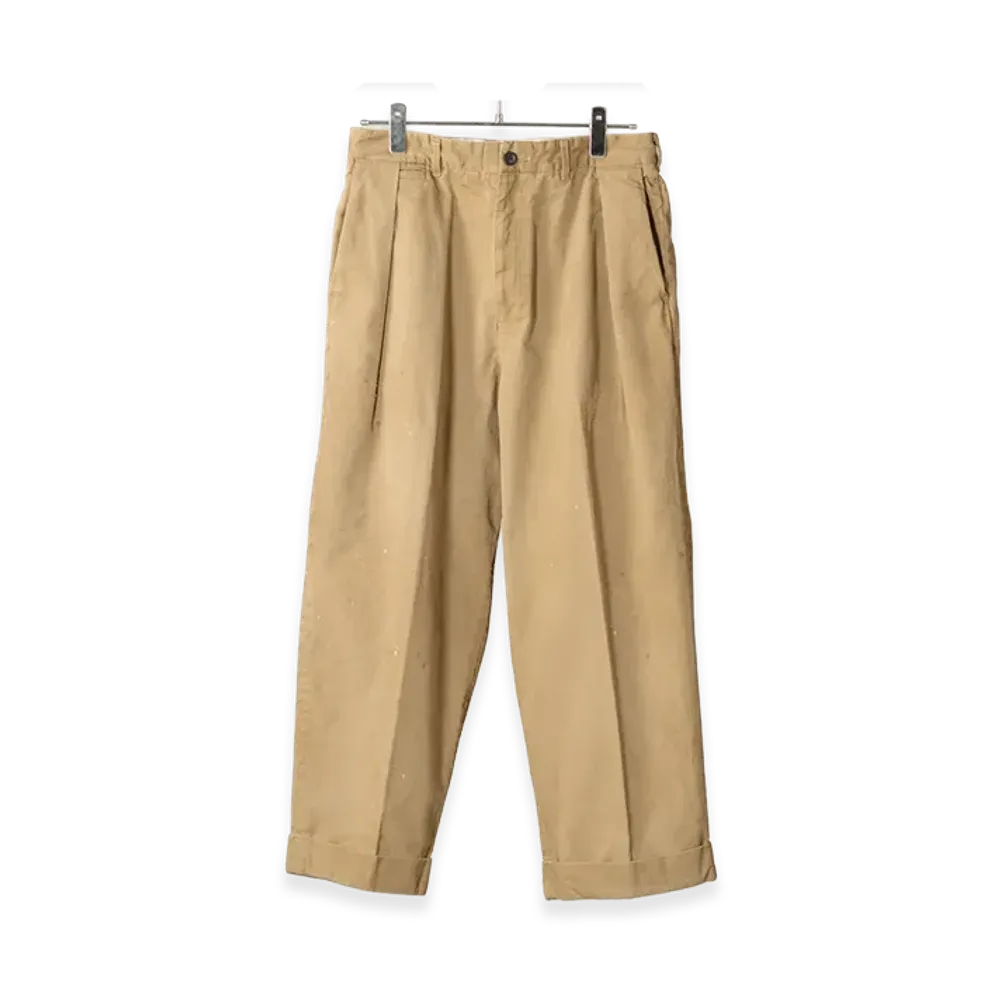 ANCELLM Double-Cuff Chino Pants "Beige"