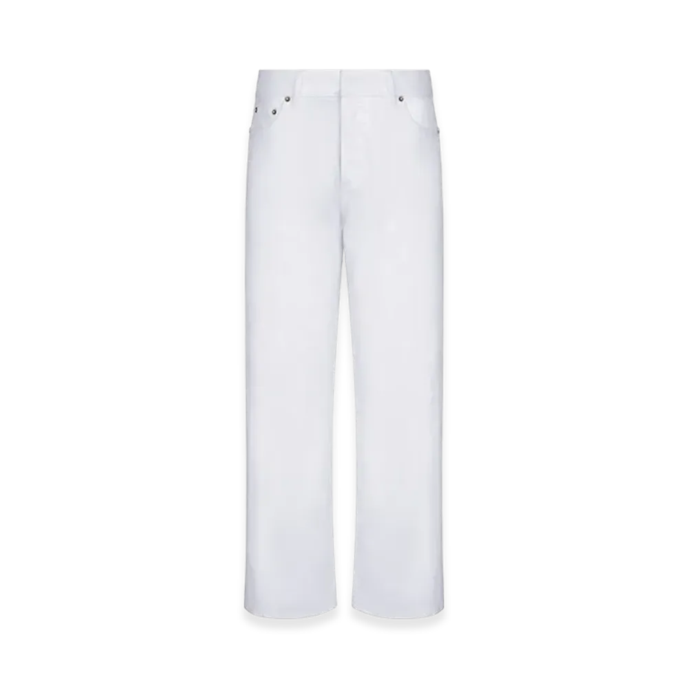 Dior Women's 8 Straight Cropped Jeans D03 "White Denim"