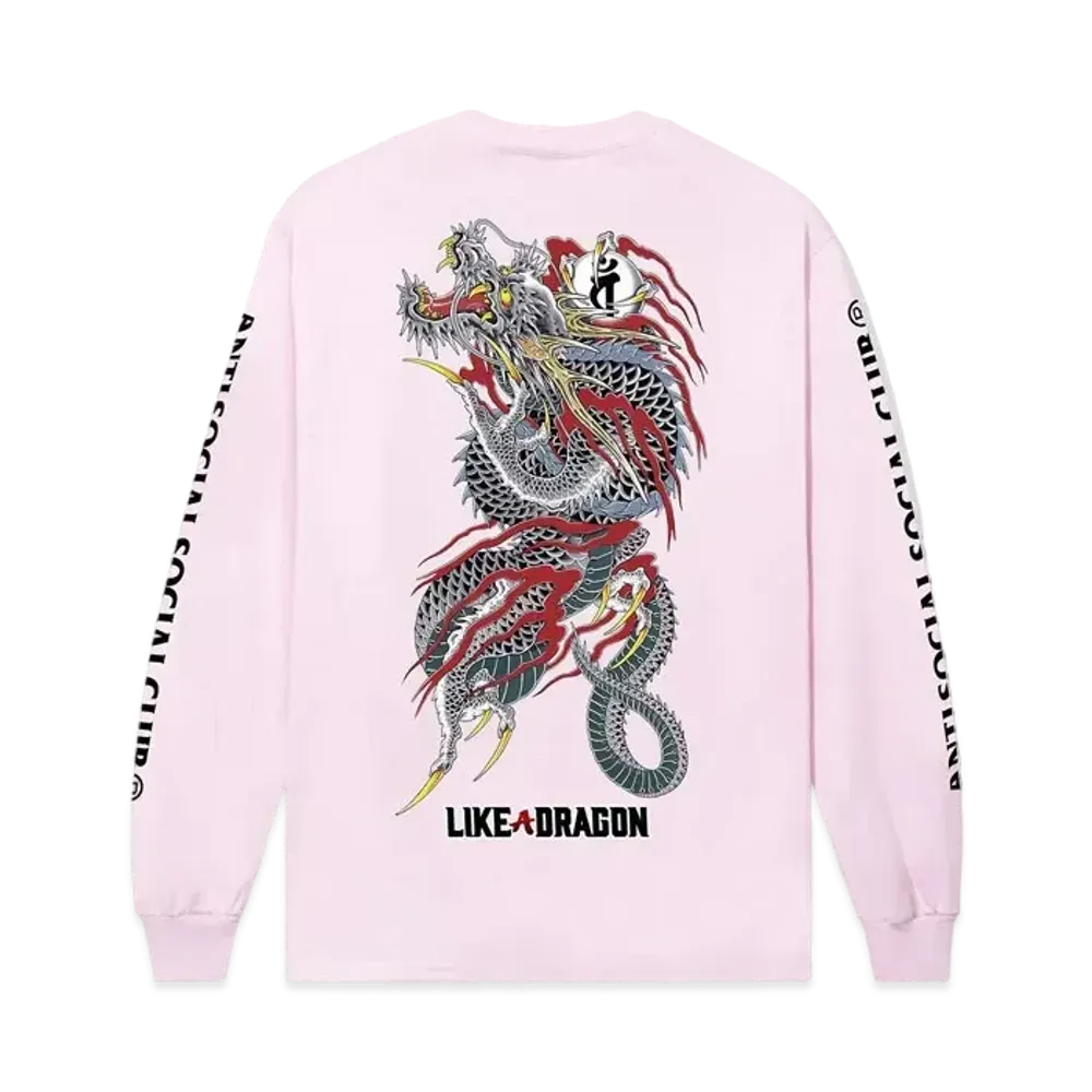 ANTI SOCIAL SOCIAL CLUB x Like A Dragon Tattoo LS Tee "Light Pink"