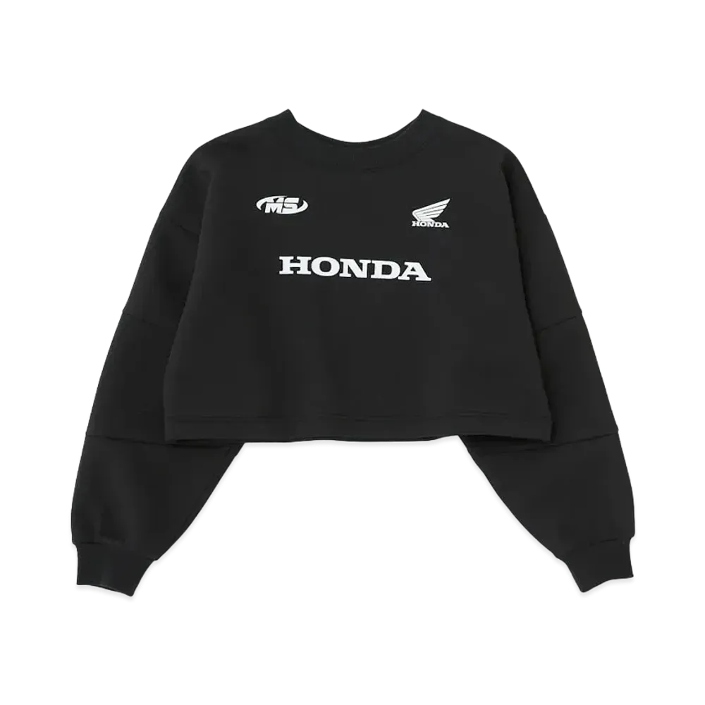 MOUSSY x HONDA Cropped Racing Pullover "Light Black"