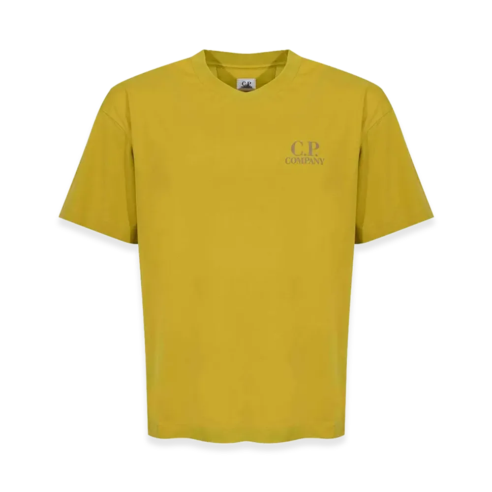 C.P. Company Antique Moss Cotton Jersey Logo T-Shirt "Mustard"
