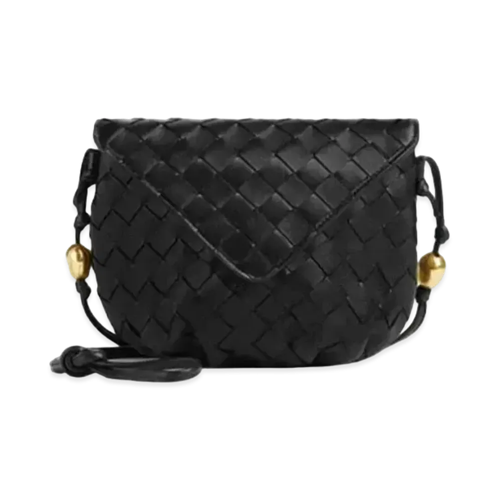 Bottega Veneta Lambskin Rope Clutch "Black"