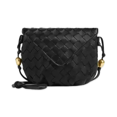 Bottega Veneta Lambskin Rope Clutch "Black"