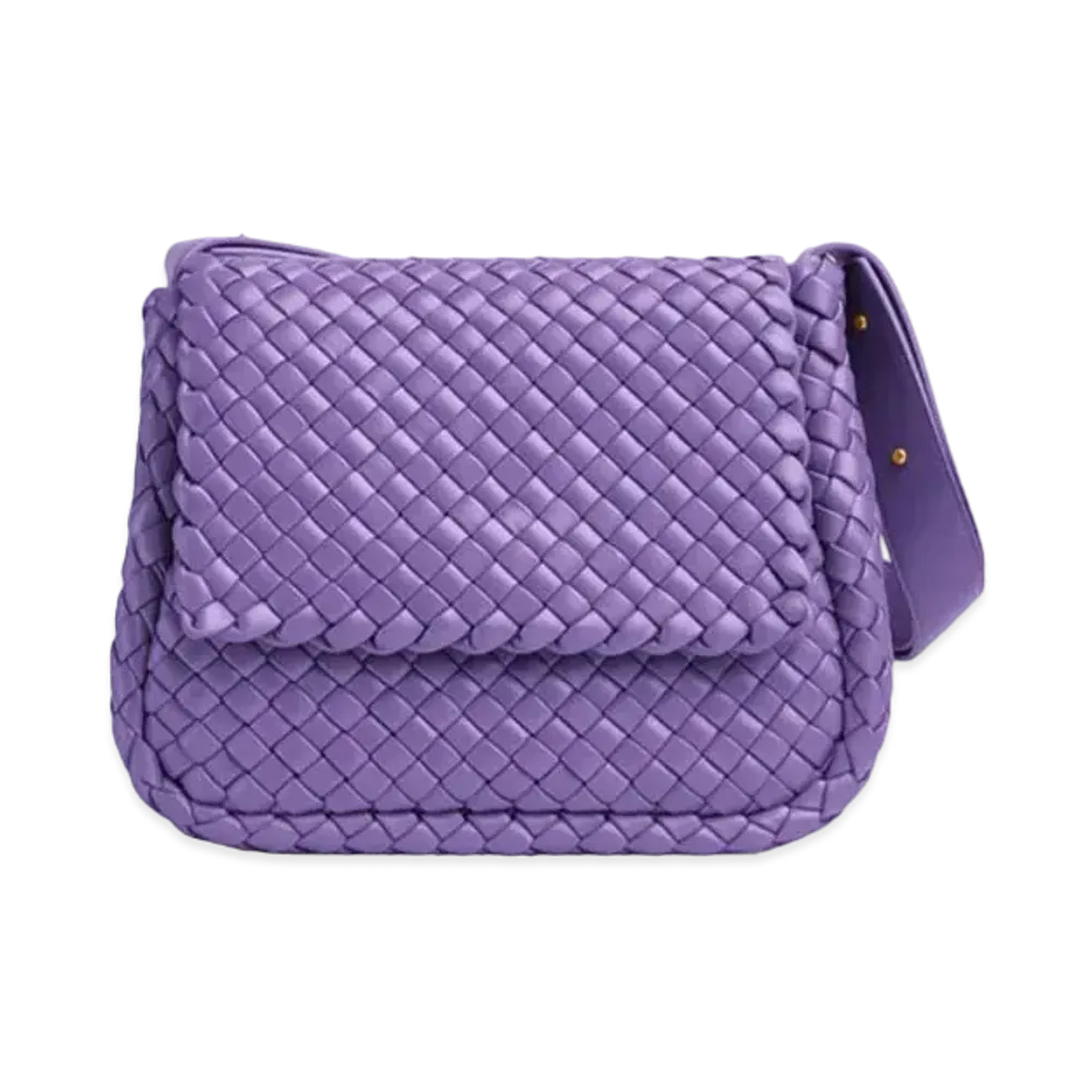 Bottega Veneta Lambskin Cobble Shoulder Bag "Purple"