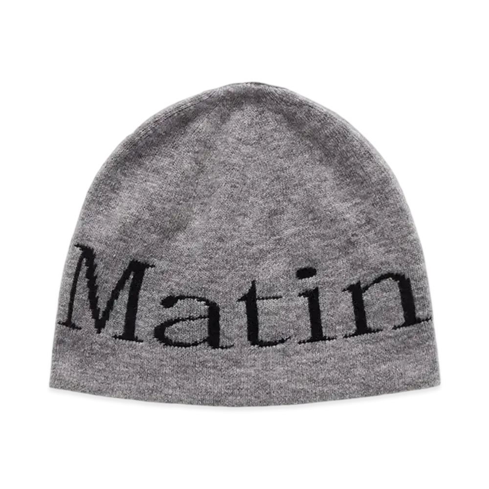 Matin Kim Logo Jacquard Short Beanie "Grey"