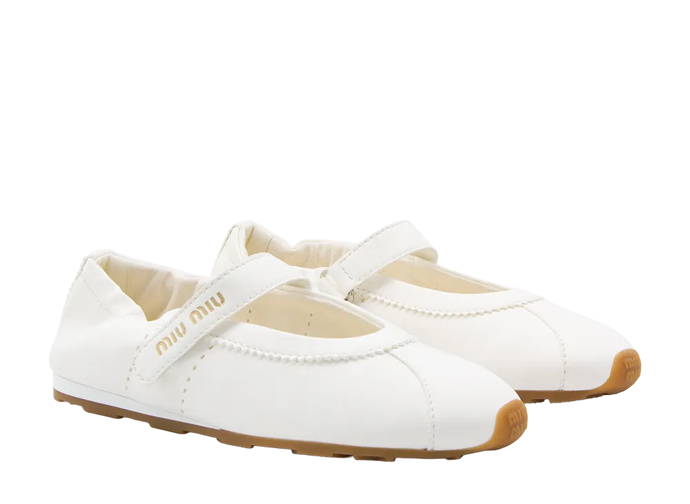 MIU MIU Women's Plume Ballet Flats "White"