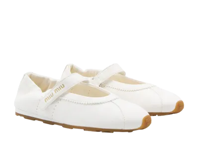 MIU MIU Women's Plume Ballet Flats "White"