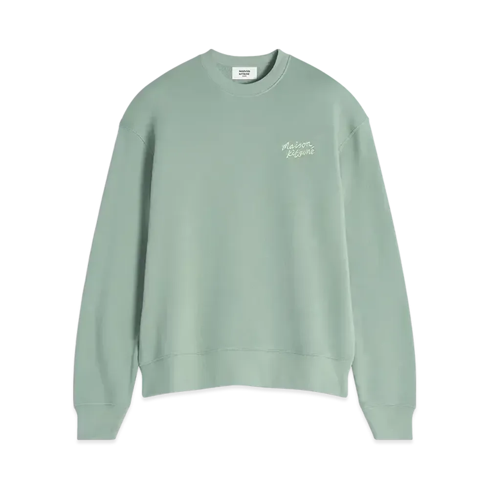 Maison Kitsune Handwriting Comfort Sweatshirt "Vert De Gris"