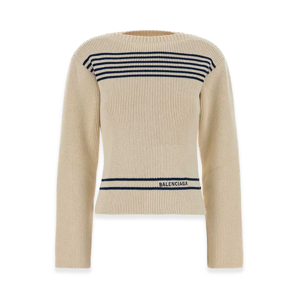 BALENCIAGA Women's Cotton Sweater "Beige/Sand/Tan"