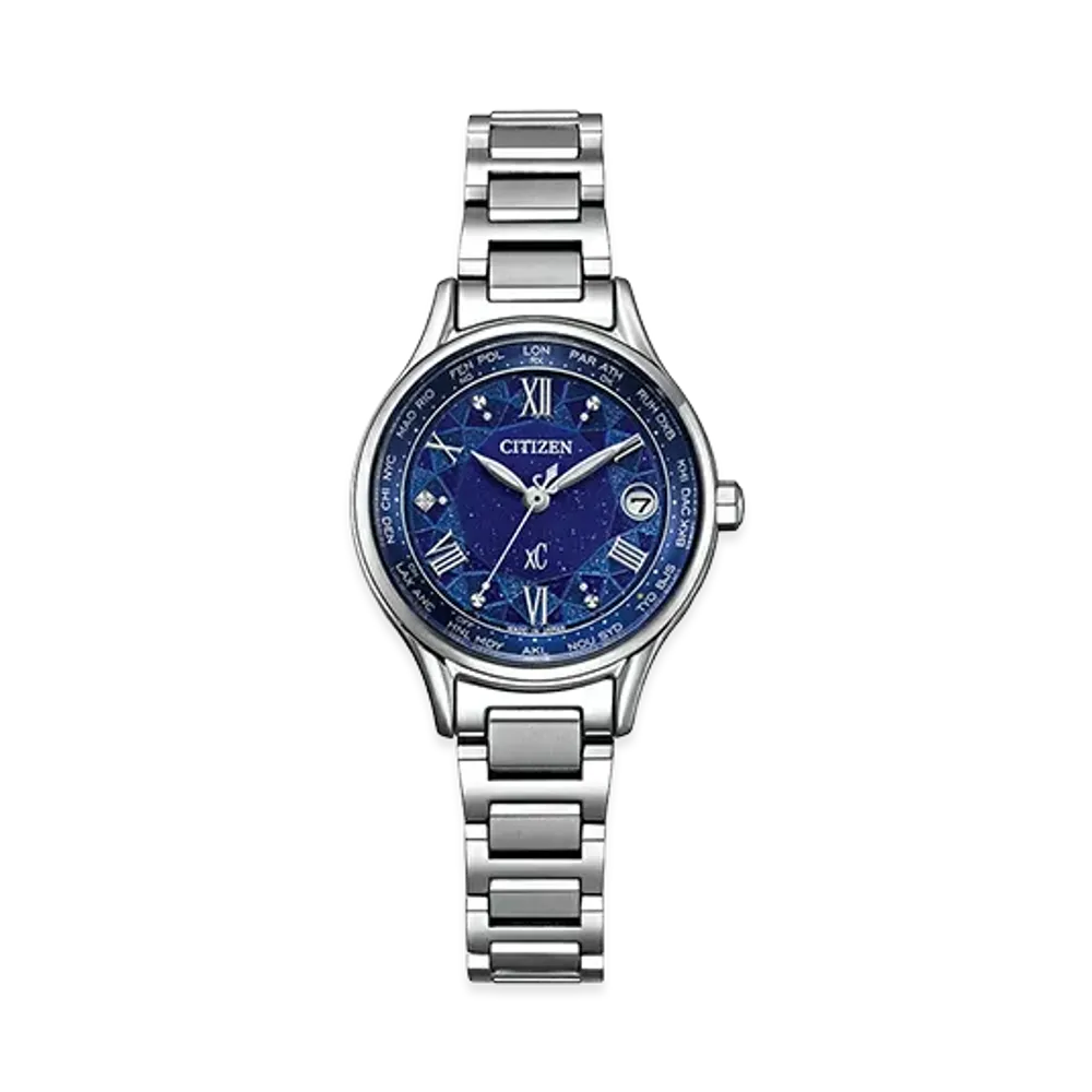 CITIZEN Women's XC Basic Collection Eco-Drive 28mm "Silver/Blue"