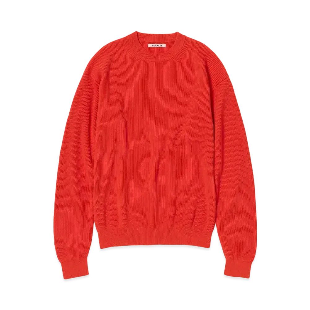 AURALEE Super Hard Twist Rib Knit P/O "Red"