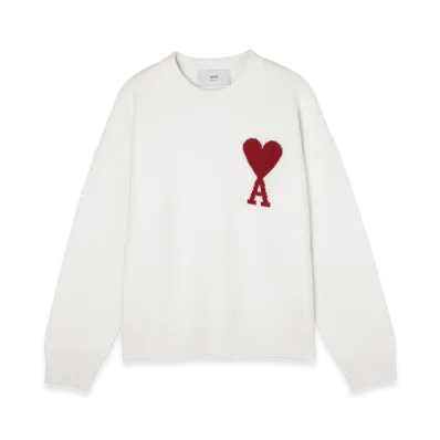 AMI PARIS De Coeur Sweater "Offwhite/Red"