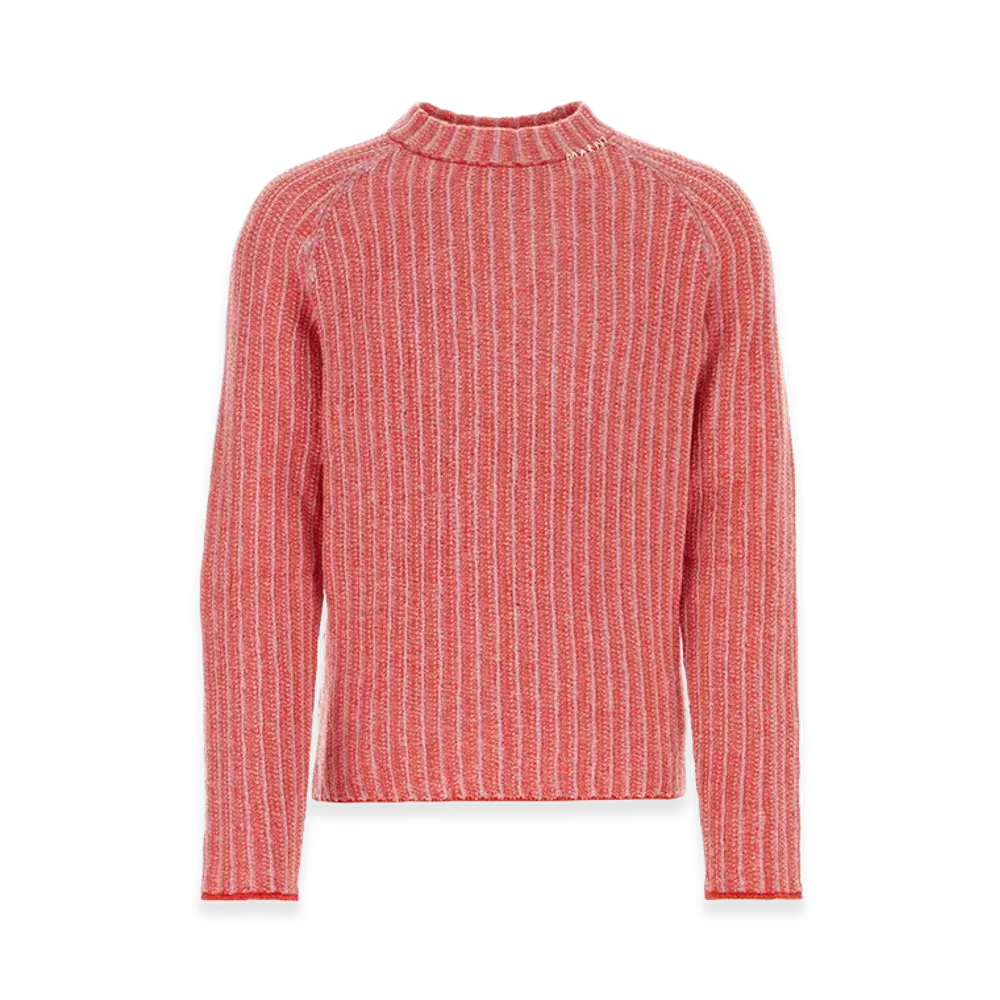 MARNI Embroidered Wool Blend Sweater "Stripped"