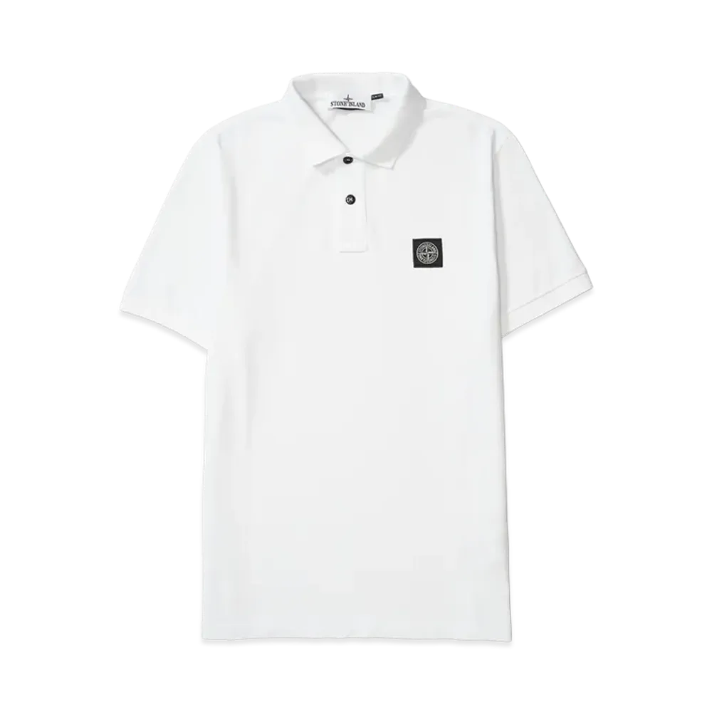 Stone Island Polo Shirt 22002SC Organic Cotton Elastane Pique "White"