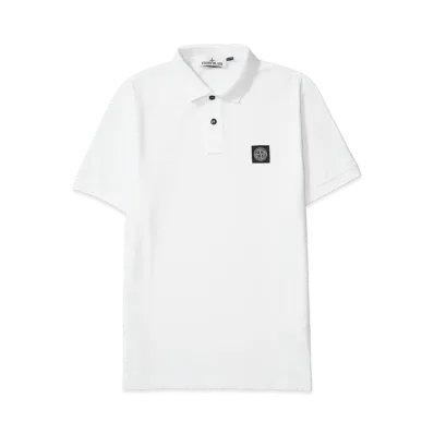 Stone Island Polo Shirt 22002SC Organic Cotton Elastane Pique "White"