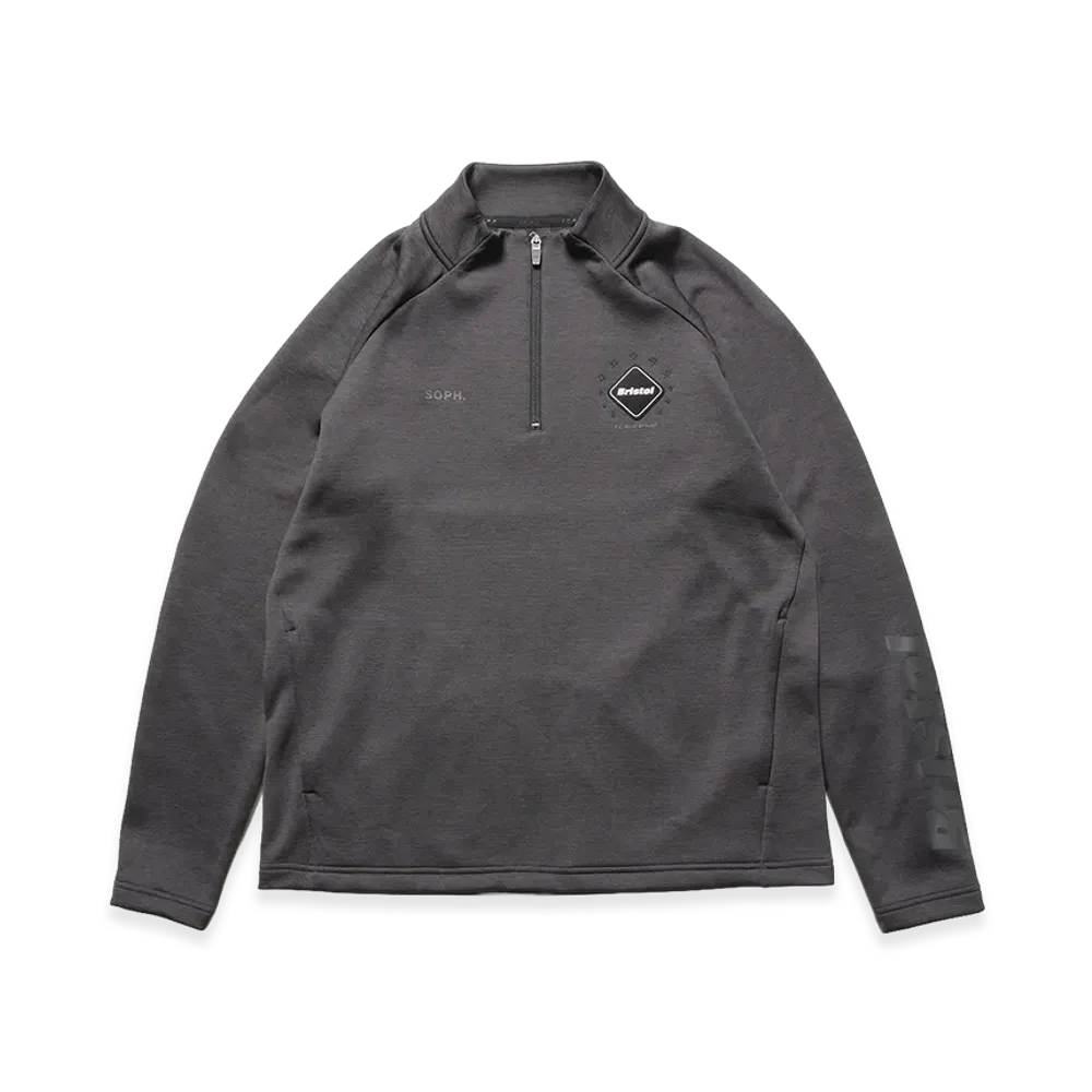 F.C.Real Bristol Quarter Knit Essential Half-Zip Top "Charcoal Gray"