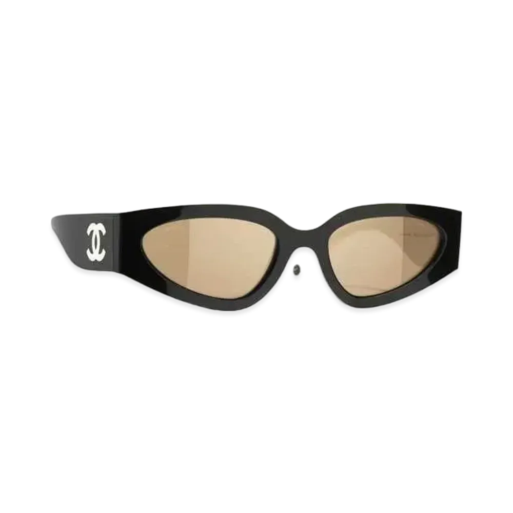 CHANEL Cat Eye Sunglasses Nylon "Black/White/Beige"