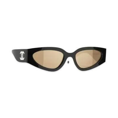 CHANEL Cat Eye Sunglasses Nylon "Black/White/Beige"