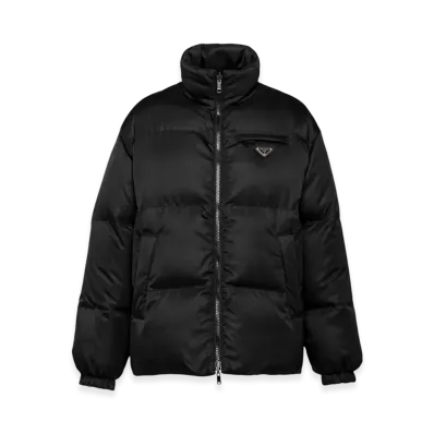 PRADA Mid Length Re-Nylon Reversible Down Jacket "Black"