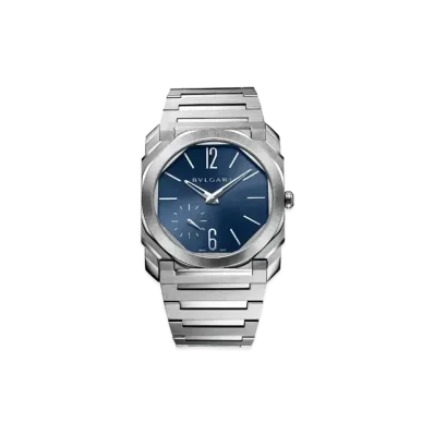 BVLGARI Octo Finissimo Watch "Silver/Blue"