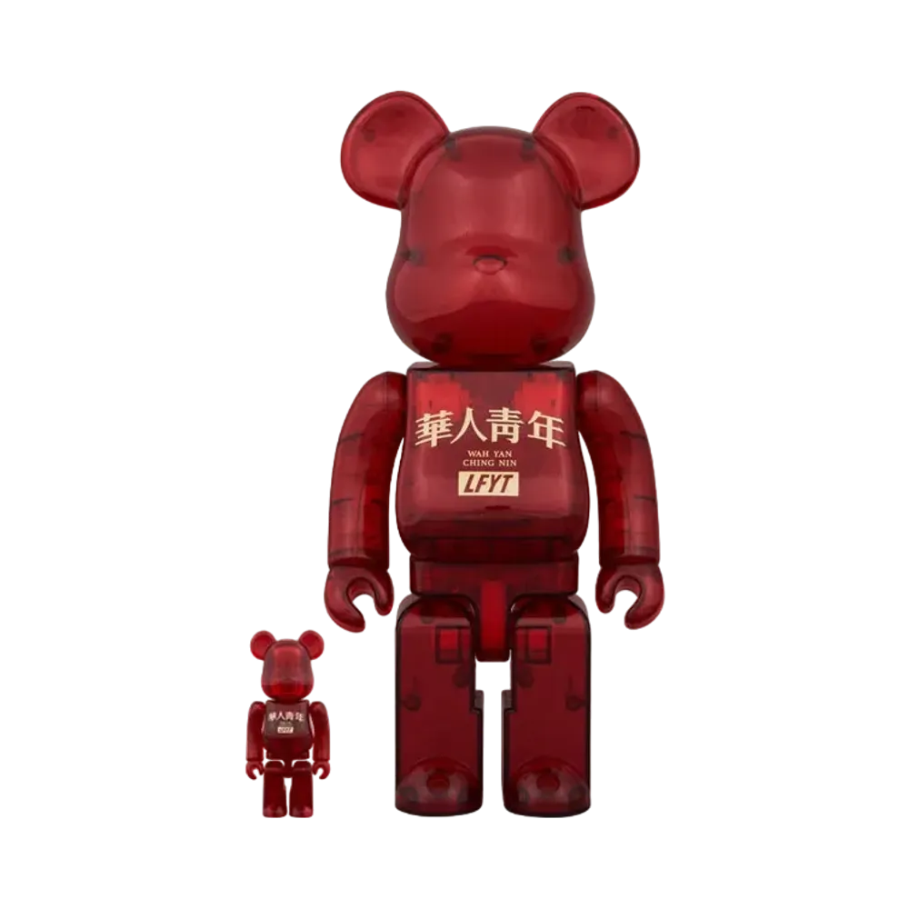 Bearbrick LFYT x Wah Yan Ching Nin 100% & 400% Red Clear