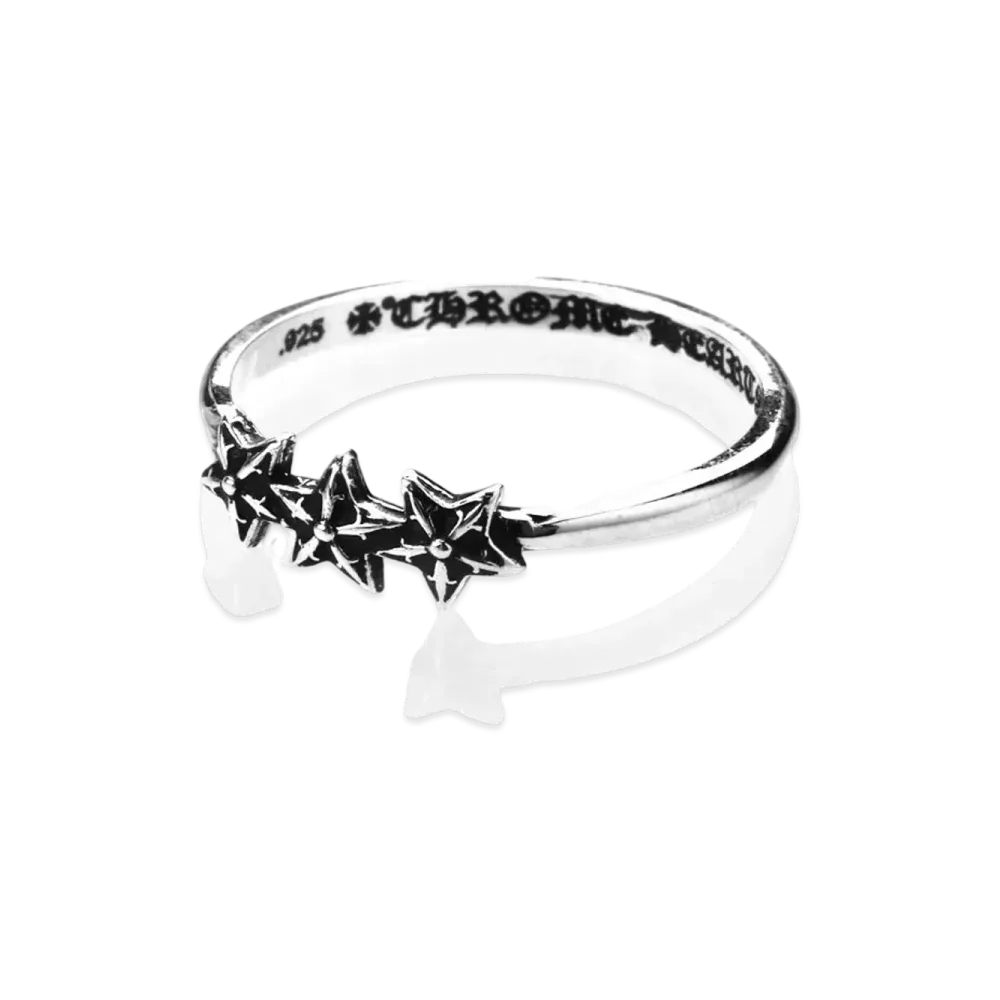 Chrome Hearts Bubblegum Ring w/ 3 Star "Silver"