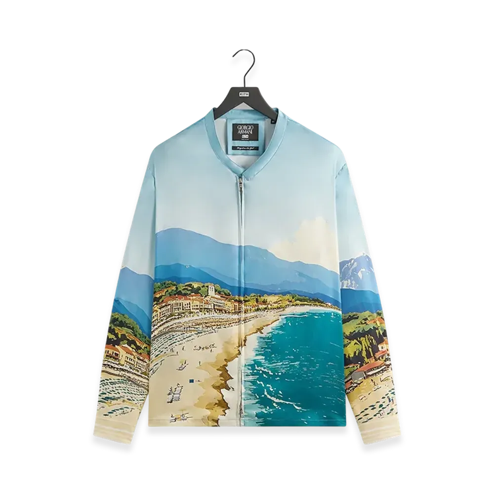 Kith x Giorgio Armani Forte dei Marmi Long Sleeve Zip-Up Shirt "Multi"