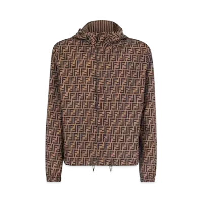 FENDI Men's Blouson Nylon Windbreaker "Brown"