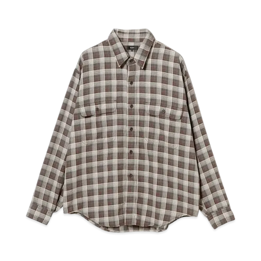 BEAMS Herringbone Check Work Shirt "Brown"