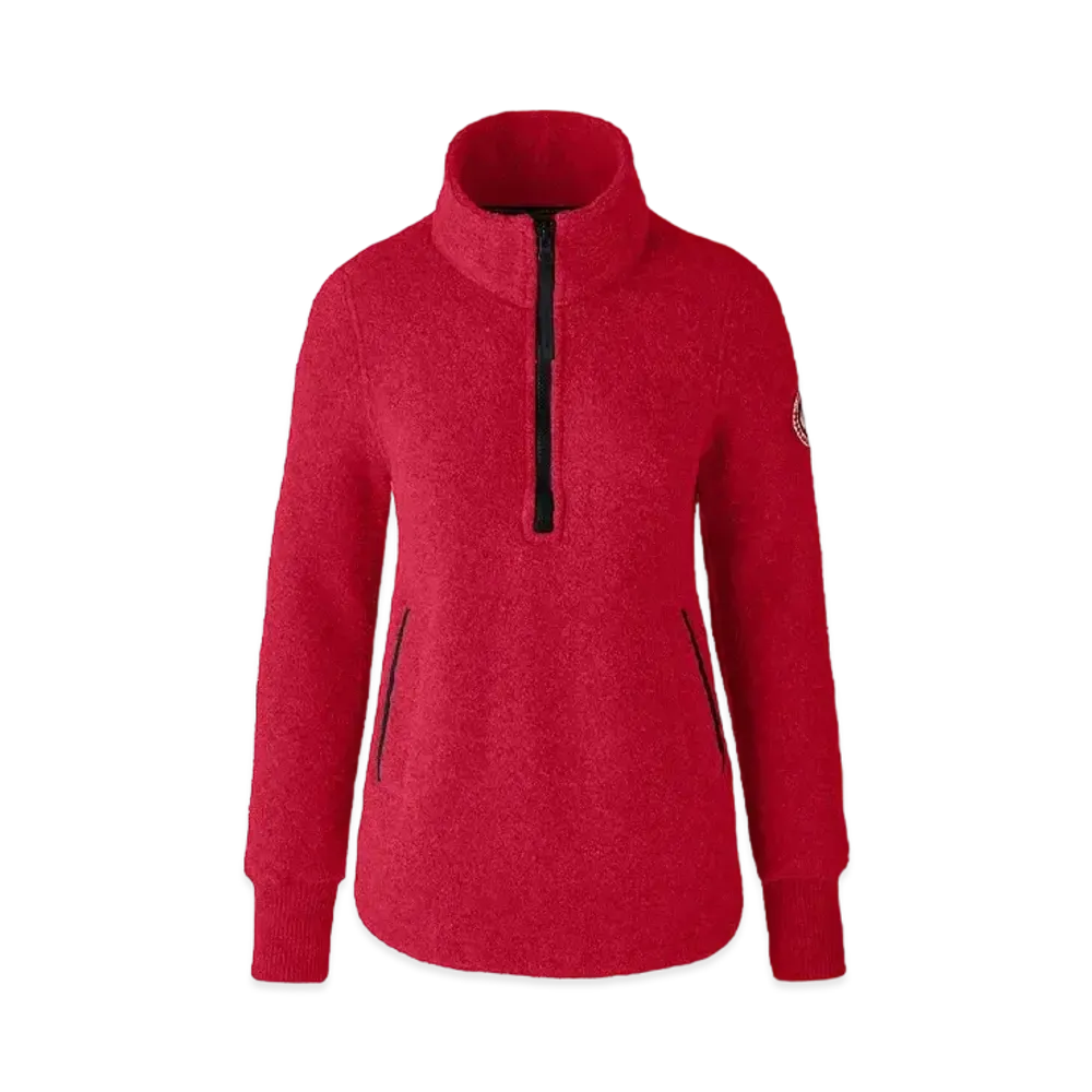CANADA GOOSE Severn 1/2 Zip Sweater Kind Fleece "Red"