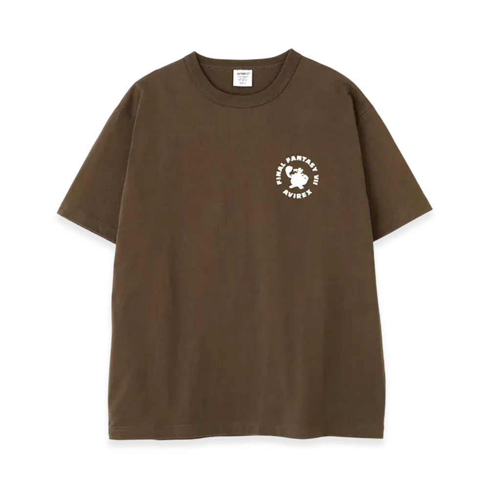 AVIREX x Final Fantasy VII Remake Crew Neck T-Shirt "Caitsith&Moogle" "Brown"