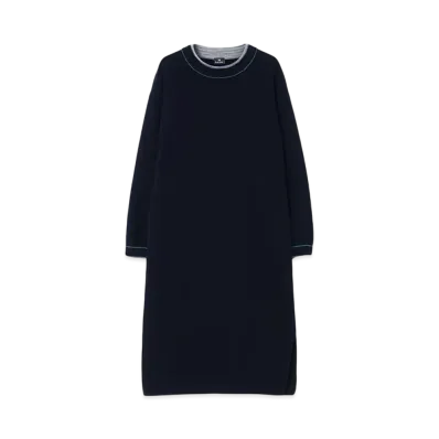 Paul Smith Womens Accent Color Knit Dress "Navy"