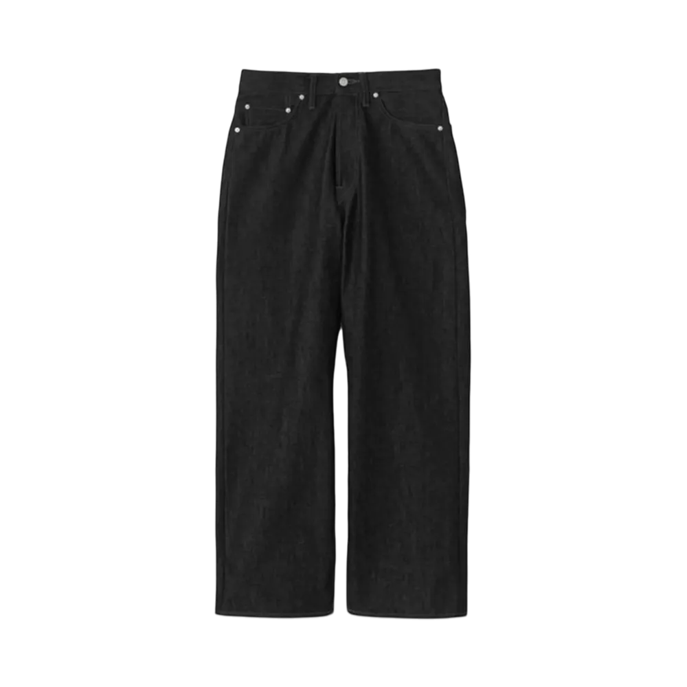Graphpaper Selvage Denim Five Pocket Wide Straight Pants "Black Washed"