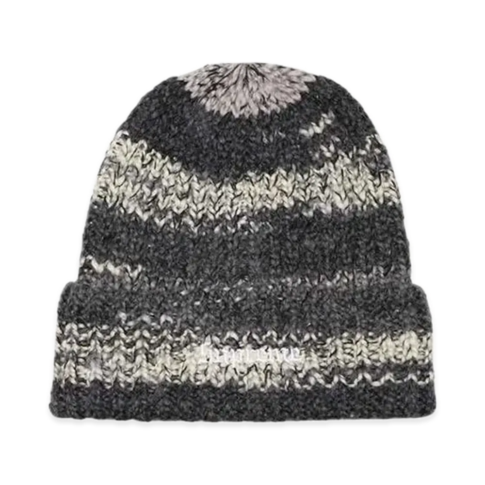 Supreme Space Dye Stripe Beanie "Black"