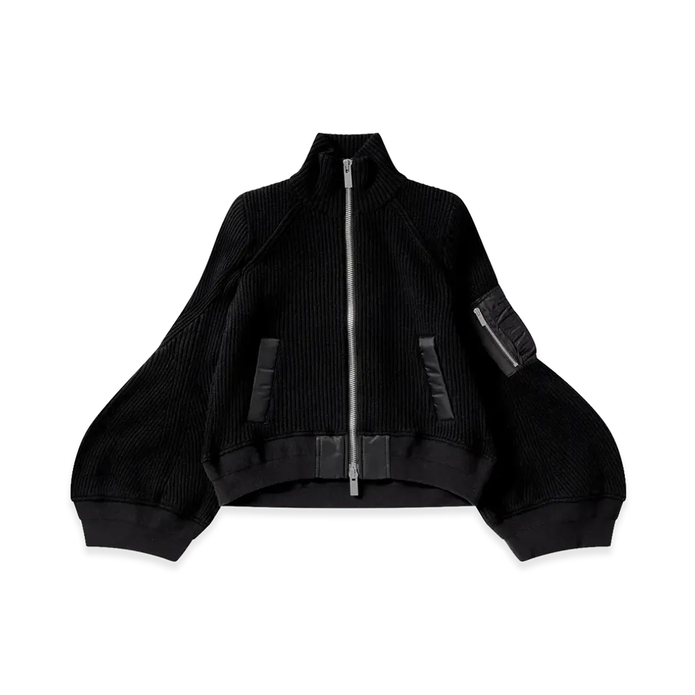 sacai Women's Knit Blouson "Black"