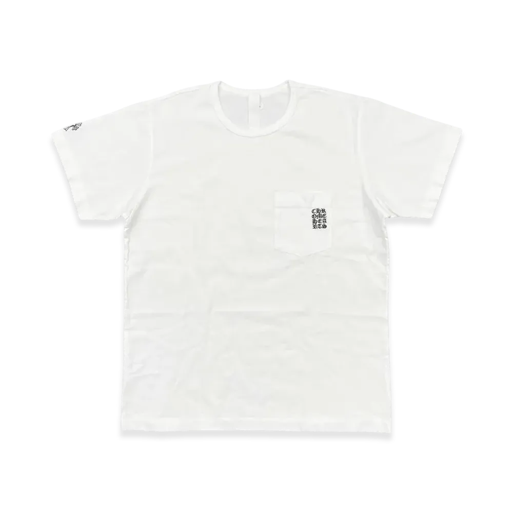 Chrome Hearts Y Not Light Work Crewneck Vertical Logo Embroidered S/S T-Shirt "White"