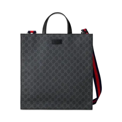 GUCCI Soft GG Supreme Tote Bag "Black/Grey"