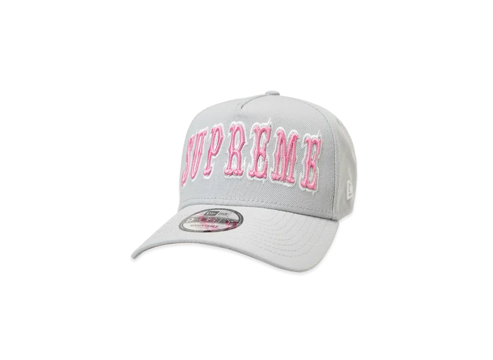 Supreme Gothic Outline Adjustable New Era "Grey"