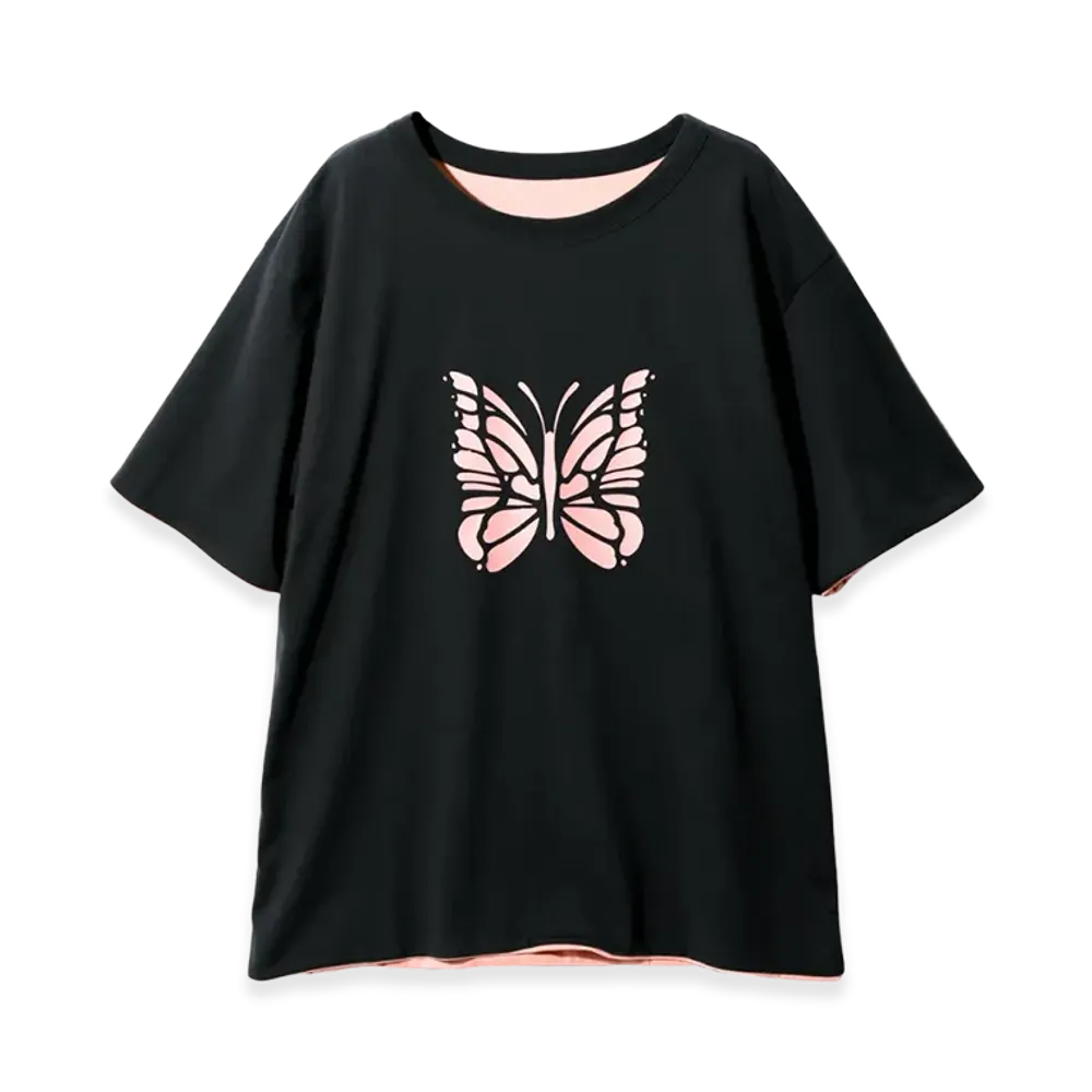 NEEDLES S/S Reversible Cotton Jersey T-shirt "Charcoal"