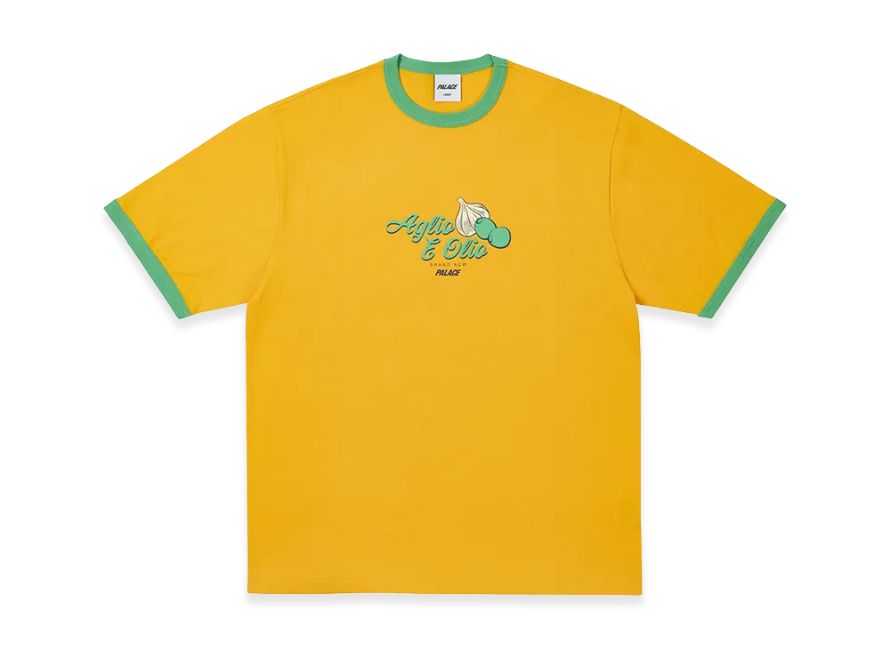 PALACE Aglio E Olio Ringer T Shirt "Sunny Yellow"