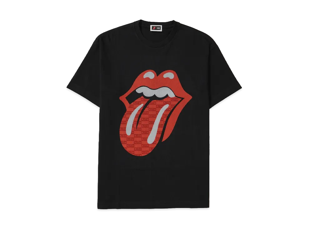 Kith x The Rolling Stones Monogram Tongue Tee "Black"