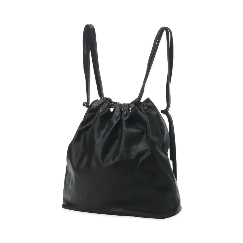 Yohji Yamamoto Pour Homme GARMENT LEATHER KNAP SACK "Black"