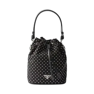 PRADA Re-Nylon Mini-Bag with Studs "Black"