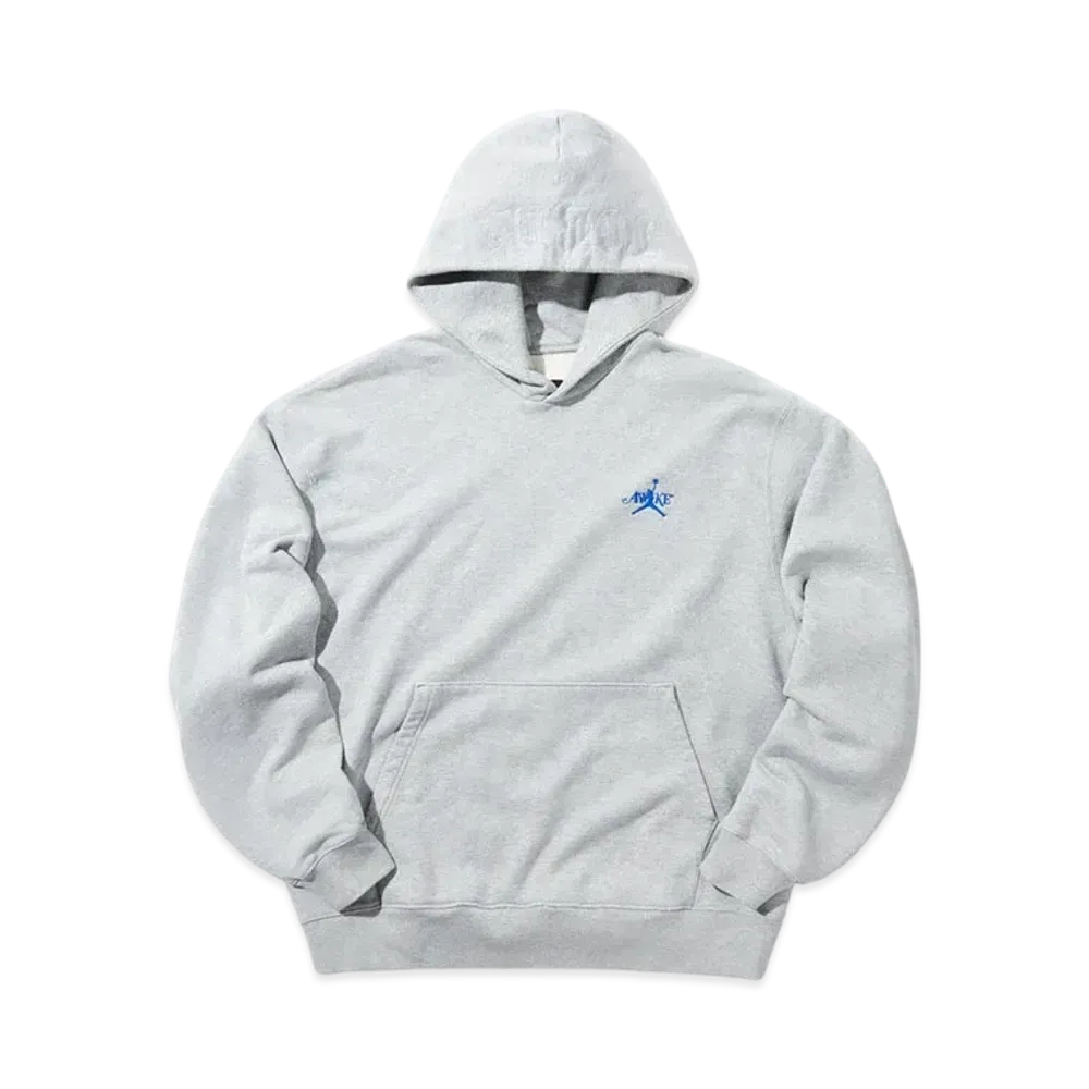 Nike Jordan x Awake NY Embroidered Hoodie (US Size) "Heather Grey/Game Blue"