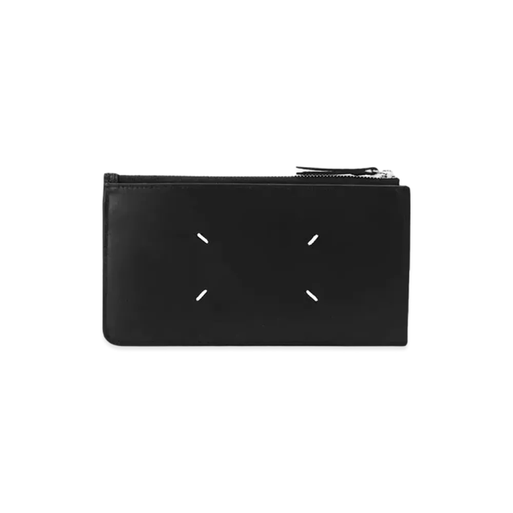 Maison Margiela Calfskin Leather Stitch Zipped Card Holder "Black"