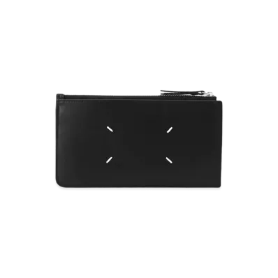 Maison Margiela Calfskin Leather Stitch Zipped Card Holder "Black"